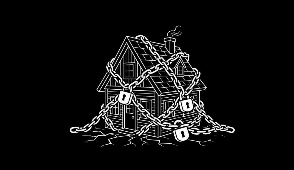 House secured by chains