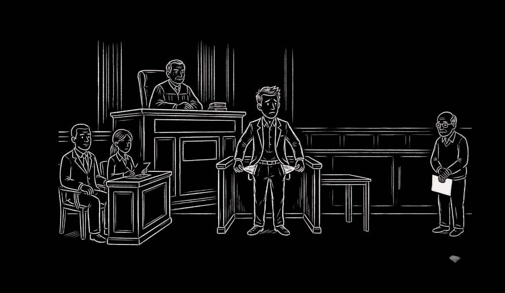 A debtor in court