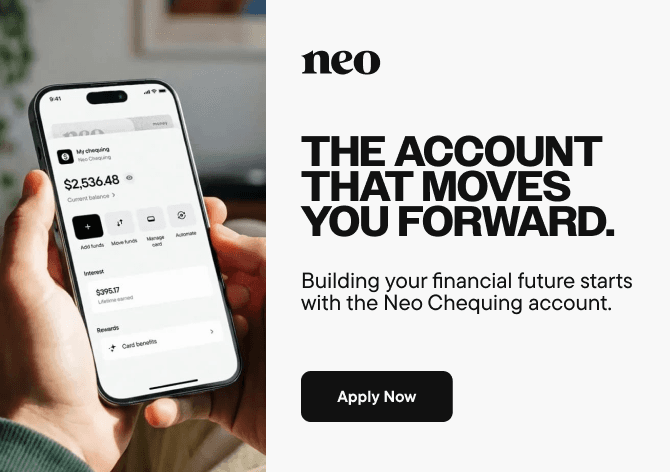 A Canadian using their Neo Chequing account through the Neo app