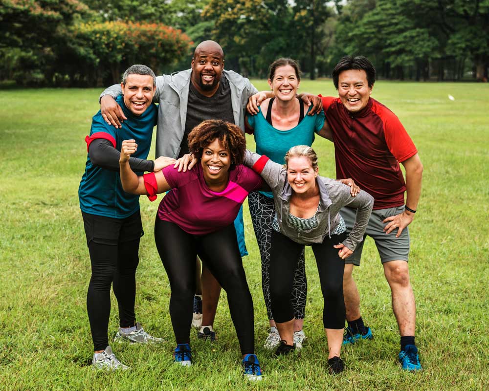 A group of Canadians exercising with different goals. Based on statistics, one of them may be on Ozempic or another GLP-1 medication.