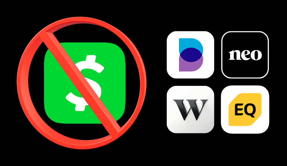 This picture shows that while the Cash app is not available in Canada, there are alternative apps that are, including Neo Financial, Borrowell, Wealthsimple and EQ Bank